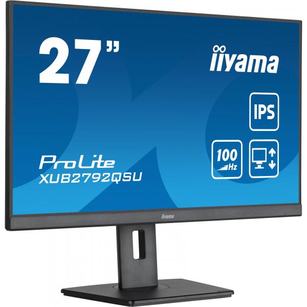 Iiyama ProLite 27 inch - Quad HD IPS LED Monitor - 2560x1440 - Pivot / HAS [XUB2792QSU-B6]