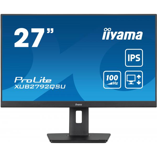 Iiyama ProLite 27 inch - Quad HD IPS LED Monitor - 2560x1440 - Pivot / HAS [XUB2792QSU-B6]