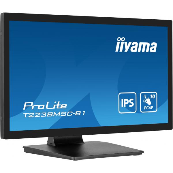 iiyama ProLite T2238MSC-B1 PC Monitor 54.6 cm (21.5") 1920 x 1080 pixels Full HD LED Touch screen Black [T2238MSC-B1] 