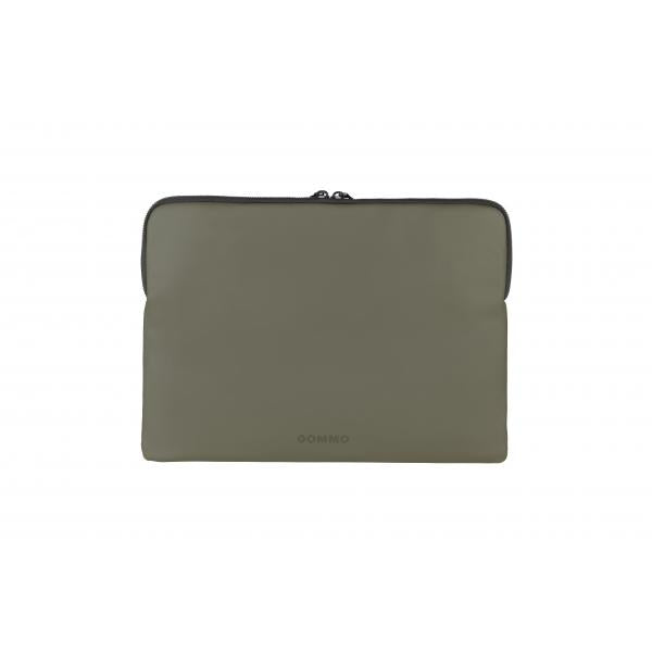 FUNDA TUCANO PARA MACBOOK AIR 15" Y PORTÁTIL HASTA 14", IMPERMEABLE, CON BOLSILLO PARA ACCESORIOS, VERDE MIL [BFGOM1314-VM]