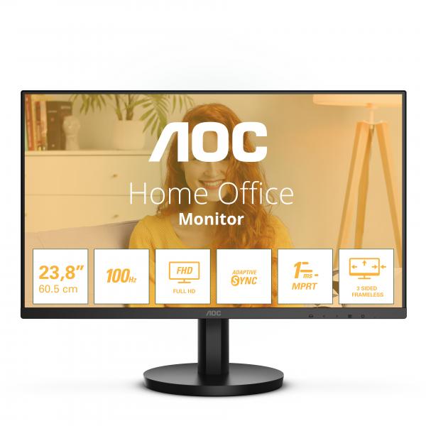 AOC MONITOR 23,8 LED VA FHD 16:9 250 CDM, 100HZ, VGA/HDMI, MULTIMEDIALE [24B3HMA2]