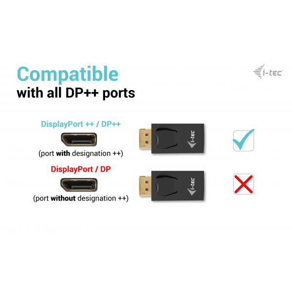 Adaptador DisplayPort pasivo a HDMI de i-tec (máx. 4K/30Hz) [DP2HDMI4K30HZ]