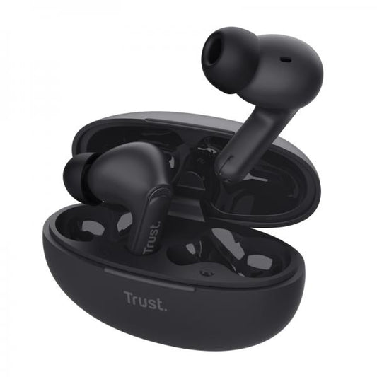 Trust Yavi True Wireless Stereo (TWS) In-ear Music and Calls USB Type-C Bluetooth Headset Black [25296] 