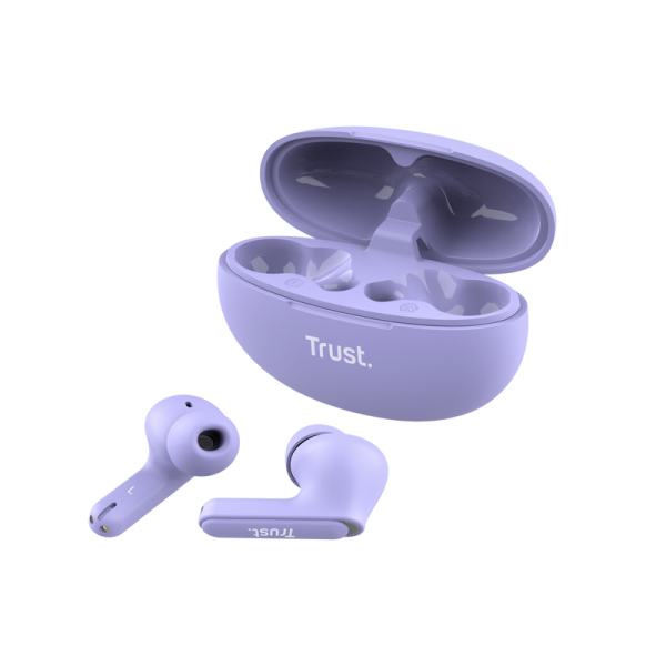 Trust Yavi True Wireless Stereo (TWS) In-ear Music and Calls USB Type-C Bluetooth Headset Purple [25297] 