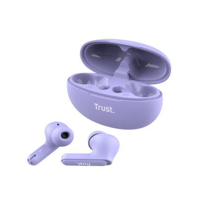 Trust Yavi True Wireless Stereo (TWS) In-ear Music and Calls USB Type-C Bluetooth Headset Purple [25297] 