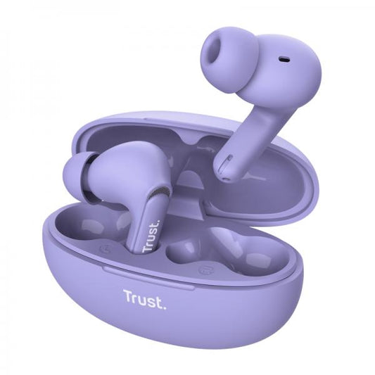 Trust Yavi True Wireless Stereo (TWS) In-ear Music and Calls USB Type-C Bluetooth Headset Purple [25297] 