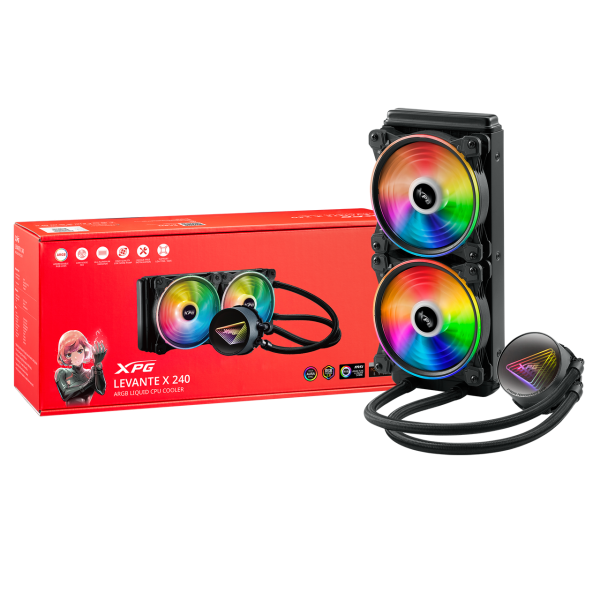 ADATA DISSIPATORE CPU ACQUA LEVANTE X 240 ARGB BLACK RGB mirror pump head [LEVANTEX240-BKCWW]