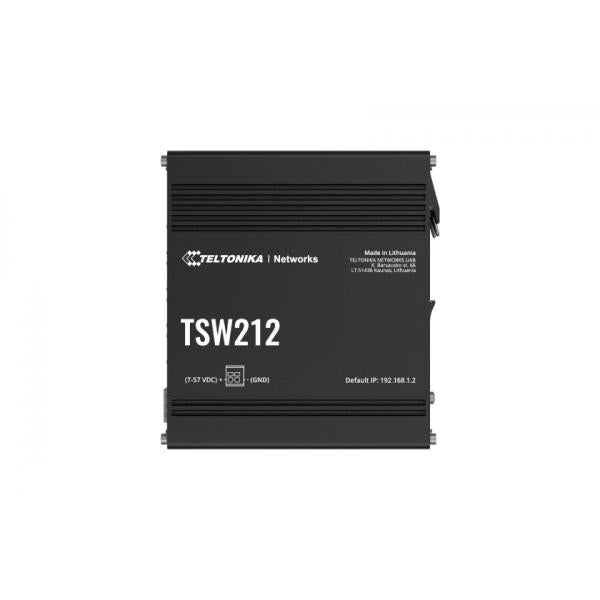 Teltonika - TSW212- Switch L2 con funzionalità L3 aggiuntive per capacità di gestione avanzate Supporta Profinet per l'elaborazione automatizzata dei dati insieme ad altri protocolli, come E [TSW212]