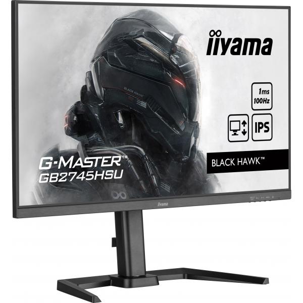 Iiyama G-Master Black Hawk 27 inch - Full HD IPS LED Gaming Monitor - 1920x1080 - 100Hz - Pivot / HAS [GB2745HSU-B1]