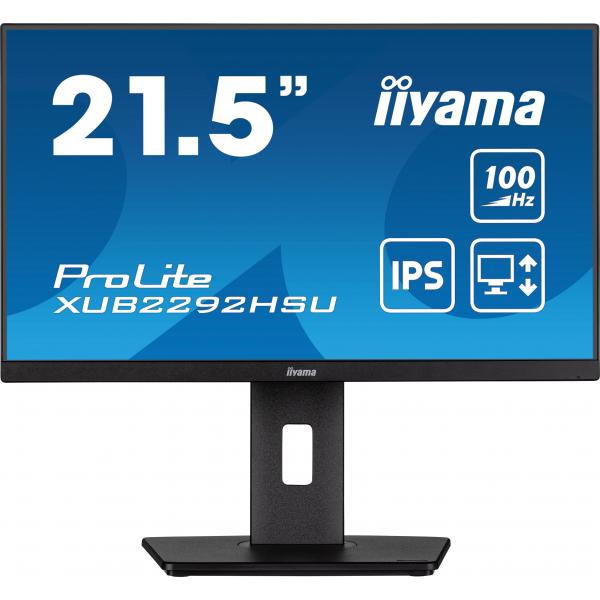 Iiyama ProLite 22 inch - Full HD IPS LED Monitor - 1920x1080 - Pivot / HAS [XUB2292HSU-B6]