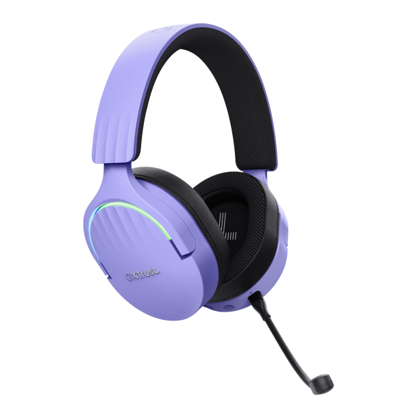 Trust GXT 491P FAYZO Auricolare Con cavo e senza cavo A Padiglione Giocare USB tipo A Bluetooth Nero, Viola [25305]