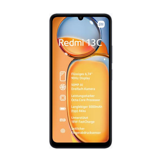 Xiaomi Redmi 13C 17,1 cm (6.74") Doppia SIM Android 13 4G USB tipo-C 6 GB 128 GB 5000 mAh Nero [MZB0FK0EU]