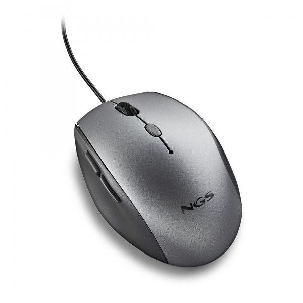 NGS MOUSE ERGONOMICO CON FILO E BOTTONI SILENZIOSI TYPE C GRAY [MOTHGRAY]