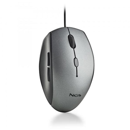 NGS MOUSE ERGONOMICO CON FILO E BOTTONI SILENZIOSI TYPE C GRAY [MOTHGRAY]