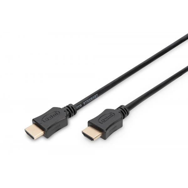 Digitus HDMI High Speed connection cablee - type A M/M - 3m - Ultra HD 60p - Gold - Black [AK-330107-030-S]