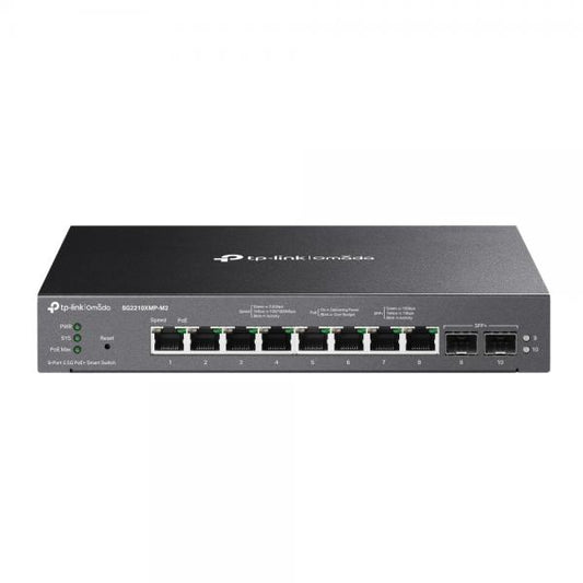 TP-Link Omada SG2210XMP-M2 switch di rete Gestito L2/L2+ 2.5G Ethernet (100/1000/2500) Supporto Power over Ethernet (PoE) Nero [SG2210XMP-M2]