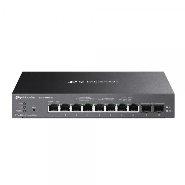 TP-Link Omada SG2210XMP-M2 switch di rete Gestito L2/L2+ 2.5G Ethernet (100/1000/2500) Supporto Power over Ethernet (PoE) Desktop/Wall-Mounting Nero [SG2210XMP-M2]