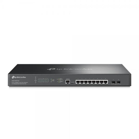 TP-Link - SG3210XHP-M2 - JetStream 8-Port 2.5GBASE-T and 2-Port 10GE SFP+ L2+ Managed Switch with 8-Port PoE+, 8? 2.5G PoE+ Ports, 2? 10G SFP+ Slots, RJ45/Micro-USB Console Port, 802.3at/af, [SG3210XHP-M2]