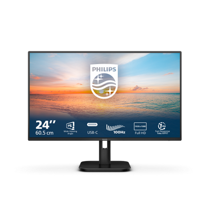 MONITOR PHILIPS 23.8 LED IPS 16:9 FHD 4MS 250 CDM 100HZ, DOCK USB-C, HDMI, MULTIMEDIA [24E1N1300A]