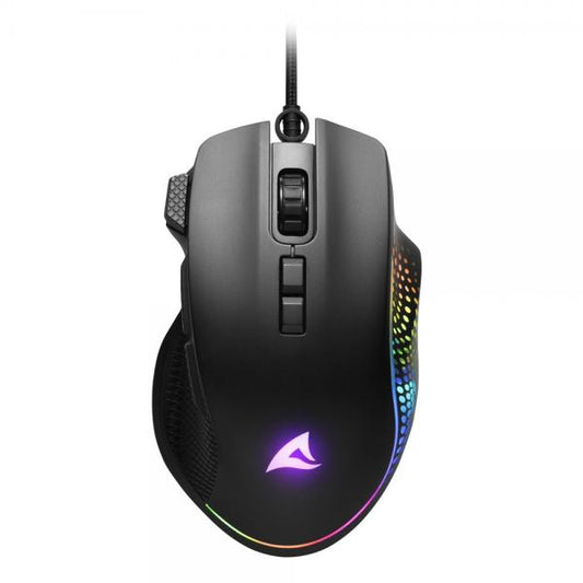 Sharkoon SHARK Force 3 mouse Giocare Mano destra USB tipo A Ottico 12800 DPI [SHARKFORCE3BLACK]