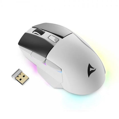 Sharkoon SGM50W mouse Giocare Mano destra RF Wireless + USB Type-A Ottico 6400 DPI [SKILLERSGM50WWHITE]