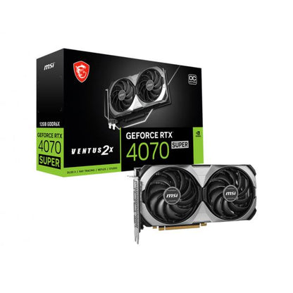 MSI VGA GEFORCE RTX 4070 SUPER, RTX 4070 SUPER 12G VENTUS 2X OC, 12GB GDDR6, DP*3/HDMI, ATX, DOBLE VENTILADOR [RTX 4070 S 12G V2XOC] 