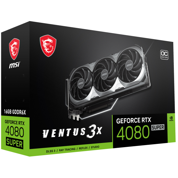 MSI VENTUS GeForce RTX 4080 SUPER 16G 3X OC NVIDIA 16 GB GDDR6X [RTX4080SUPER16GVENT3XOC]