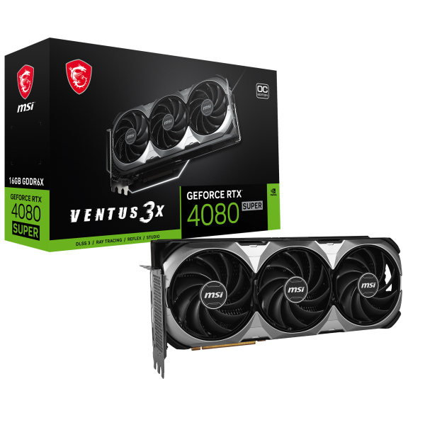 MSI VENTUS GeForce RTX 4080 SUPER 16G 3X OC NVIDIA 16 GB GDDR6X [RTX4080SUPER16GVENT3XOC] 