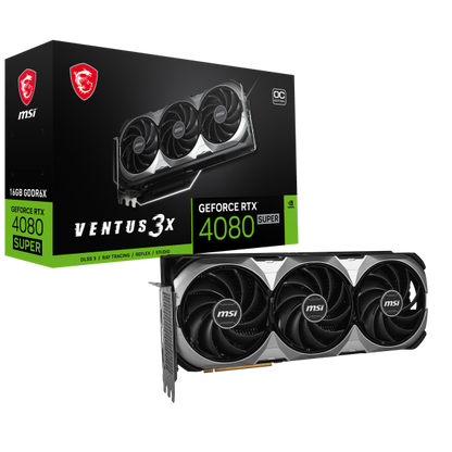 MSI VENTUS GeForce RTX 4080 SUPER 16G 3X OC NVIDIA 16 GB GDDR6X [RTX4080SUPER16GVENT3XOC] 