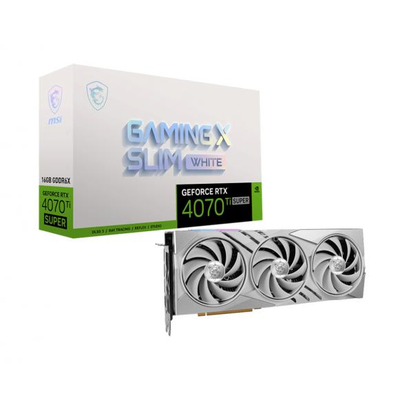 VGA MSI GEFORCE RTX 4070 Ti SUPER 16G GAMING X SLIM WHITE [RTX4070TIS16GGXSW]