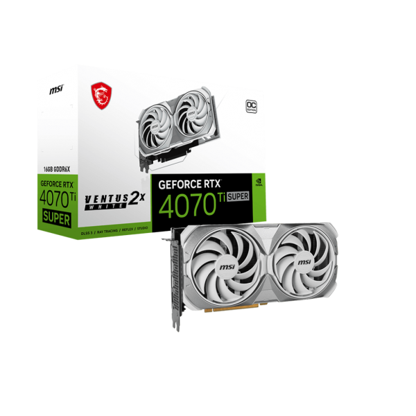 VGA MSI GEFORCE RTX 4070 Ti SUPER 16G VENTUS 2X BLANCO OC [RTX4070TIS16GV2XWOC] 