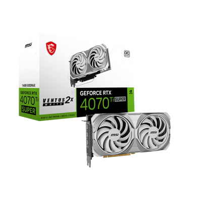 VGA MSI GEFORCE RTX 4070 Ti SUPER 16G VENTUS 2X BLANCO OC [RTX4070TIS16GV2XWOC] 