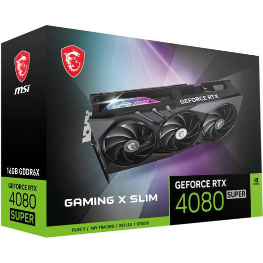 MSI VGA GEFORCE RTX 4080 SUPER, RTX 4080 SUPER 16G GAMING X SLIM, 16GB GDDR6X, DP*2/HDMI*2, ATX, TRI [RTX 4080 SU 16G GXSL]