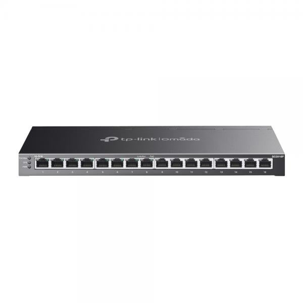 TP-Link - SG2016P - JetStream 16-Port Gigabit Smart Switch with 8-Port PoE+, 8x Gigabit PoE+ Ports, 802.3af/at, 120 W PoE Power, Desktop Steel Case, Integration with Omada SDN Controller, S [SG2016P]