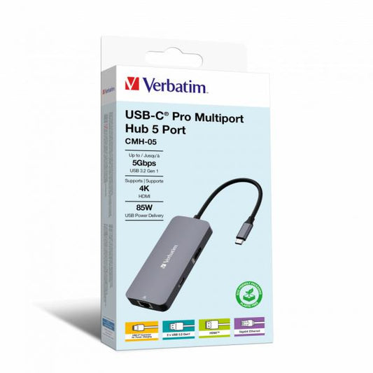 Verbatim CMH-05 USB tipo-C 5000 Mbit/s Argento [32150]