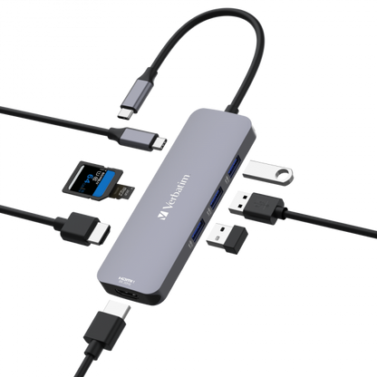 VERBATIM USB-C PRO MULTIPORTE HUB 8 IN 1 HDMI 8K PD 85W [32151]