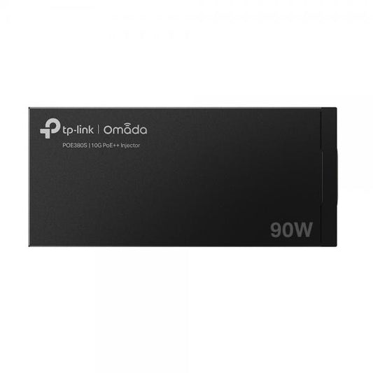TP-Link - POE380S - Omada 10G PoE++ Injector Adapter, 1 10Gbps PoE Port, 1 10Gbps Non-PoE Port, 802.3bt/at/af Compliant, 90 W PoE Power, Data and Power Carried over the same cable, Steel C [POE380S]