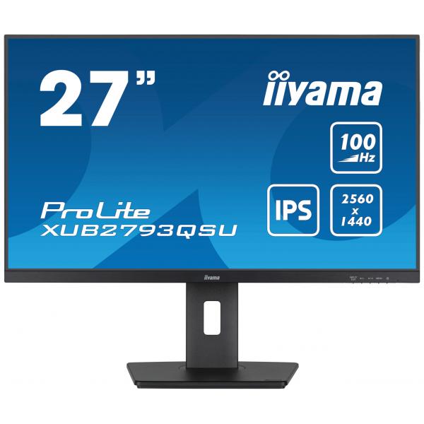 Iiyama ProLite 27 inch - Quad HD IPS LED Monitor - 2560x1440 - Pivot / HAS [XUB2793QSU-B6]