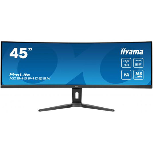 iiyama G-MASTER 45"LCD Curved Bus. Monitor de PC UWQHD 114,3 cm (45") 5120 x 1440 Pixeles Dual QHD LED Negro [XCB4594DQSN-B1] 