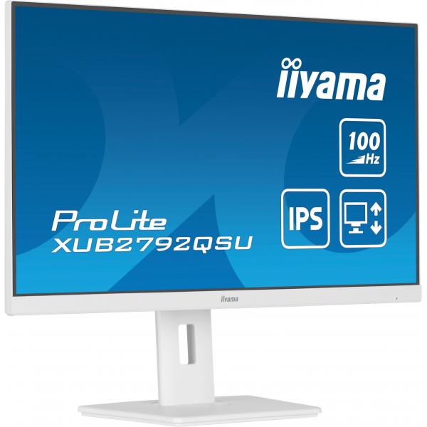 Iiyama ProLite 27 inch - Quad HD IPS LED Monitor - 2560x1440 - White - Pivot / HAS [XUB2792QSU-W6]