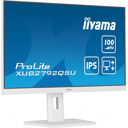 Iiyama ProLite 27 inch - Quad HD IPS LED Monitor - 2560x1440 - White - Pivot / HAS [XUB2792QSU-W6]