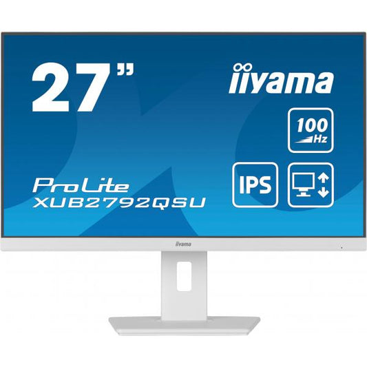 iiyama ProLite XUB2792QSU-W6 Monitor PC 68,6 cm (27") 2560 x 1440 Pixel Wide Quad HD LED Bianco [XUB2792QSU-W6]