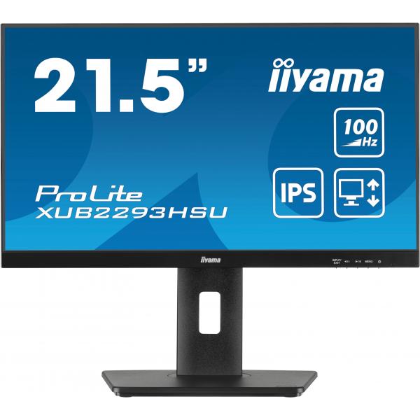 Iiyama ProLite 22 inch - Full HD IPS LED Monitor - 1920x1080 - Pivot / HAS [XUB2293HSU-B6]