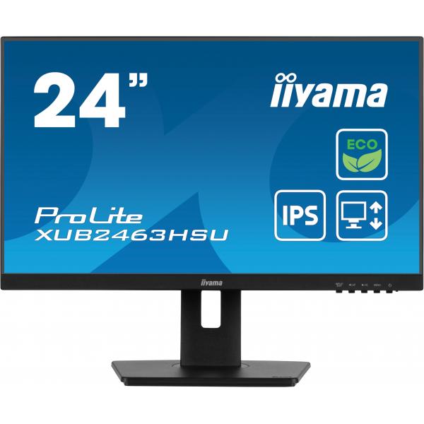 Iiyama ProLite 24 inch - Full HD IPS LED Monitor - 1920x1080 - Pivot / HAS [XUB2463HSU-B1]