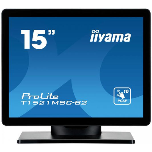 iiyama ProLite T1521MSC-B2 Monitor PC 38,1 cm (15") 1024 x 768 Pixel XGA LED Touch screen Da tavolo Nero [T1521MSC-B2]