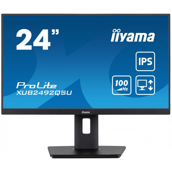 iiyama ProLite XUB2492QSU-B1 Monitor PC 60,5 cm (23.8") 2560 x 1440 Pixel Wide Quad HD LED Nero [XUB2492QSU-B1]