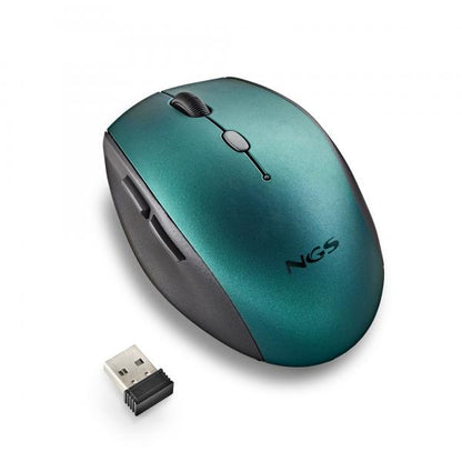 NGS MOUSE BLU ERGONOMICO SENZAFILI E BOTTONI SILENZIOSI [BEEBLUE]