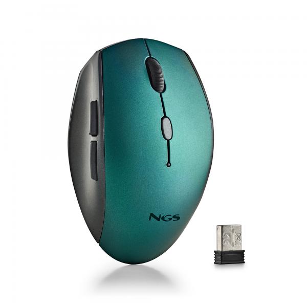 NGS MOUSE BLU ERGONOMICO SENZAFILI E BOTTONI SILENZIOSI [BEEBLUE]