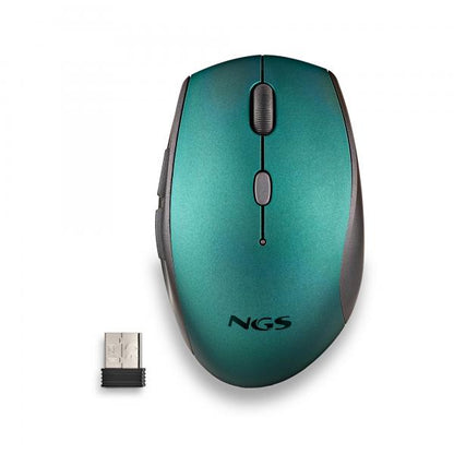 NGS MOUSE BLU ERGONOMICO SENZAFILI E BOTTONI SILENZIOSI [BEEBLUE]