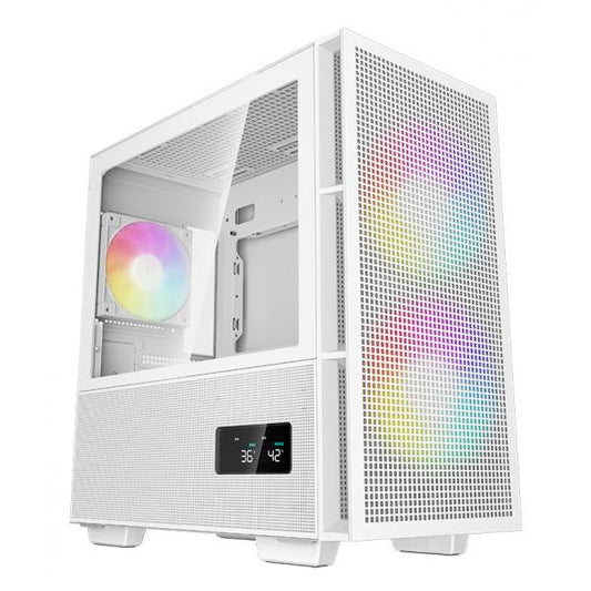 DEEPCOOL CASE MICRO ATX CH360 DIGITAL WHITE 2*140+1*120mm ARGB FAN TG [R-CH360-WHAPE3D-G-1]